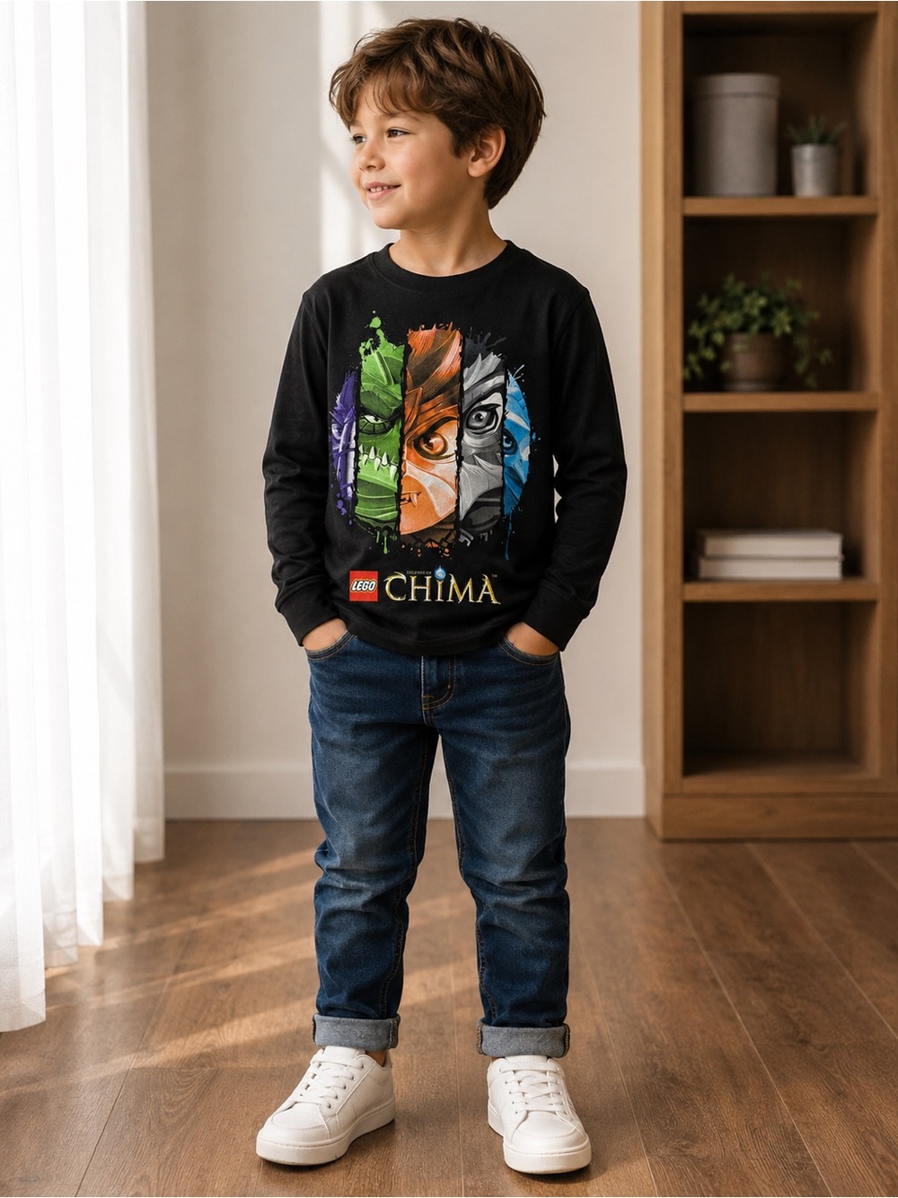 Lego Chima Multicolor Graphic Black Long Sleeve Shirt